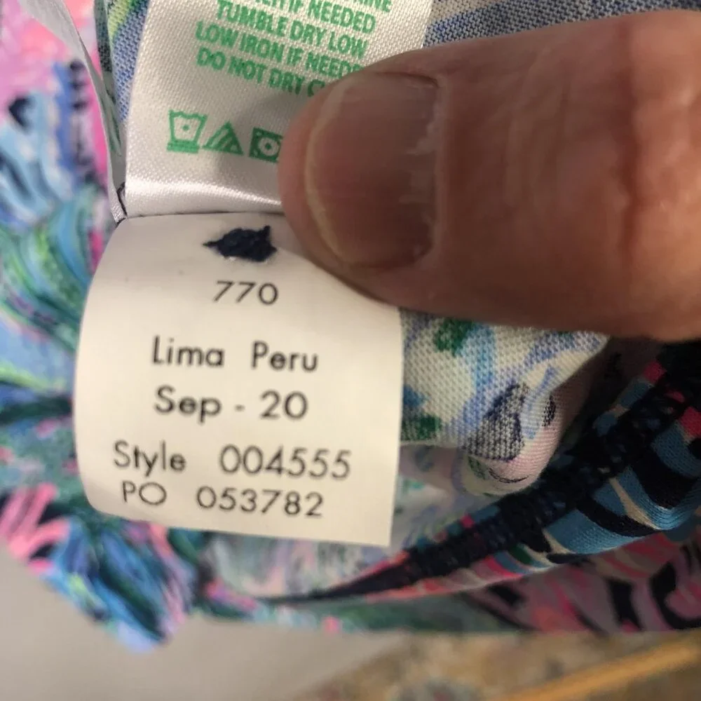 Lilly Pulitzer Dress Womens Medium Multicolor Pima Cotton Sea Life 3/4 Sleeve - Picture 8 of 16